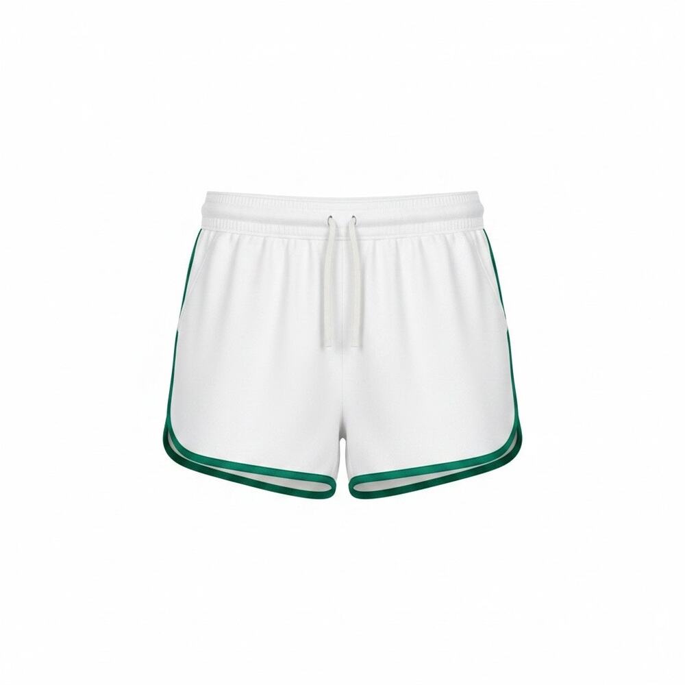 Gap  Pique White & Green Trim Retro Dolphin Athletic Shorts  NWT- Size XXL